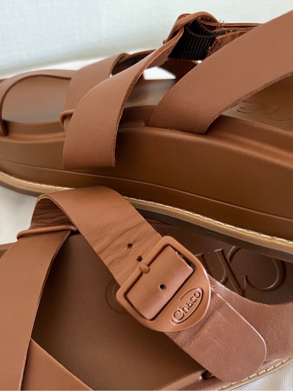 Chaco Townes Midform sandals, tan/brown strappy sandal, platform sandal - Picture 9 of 11